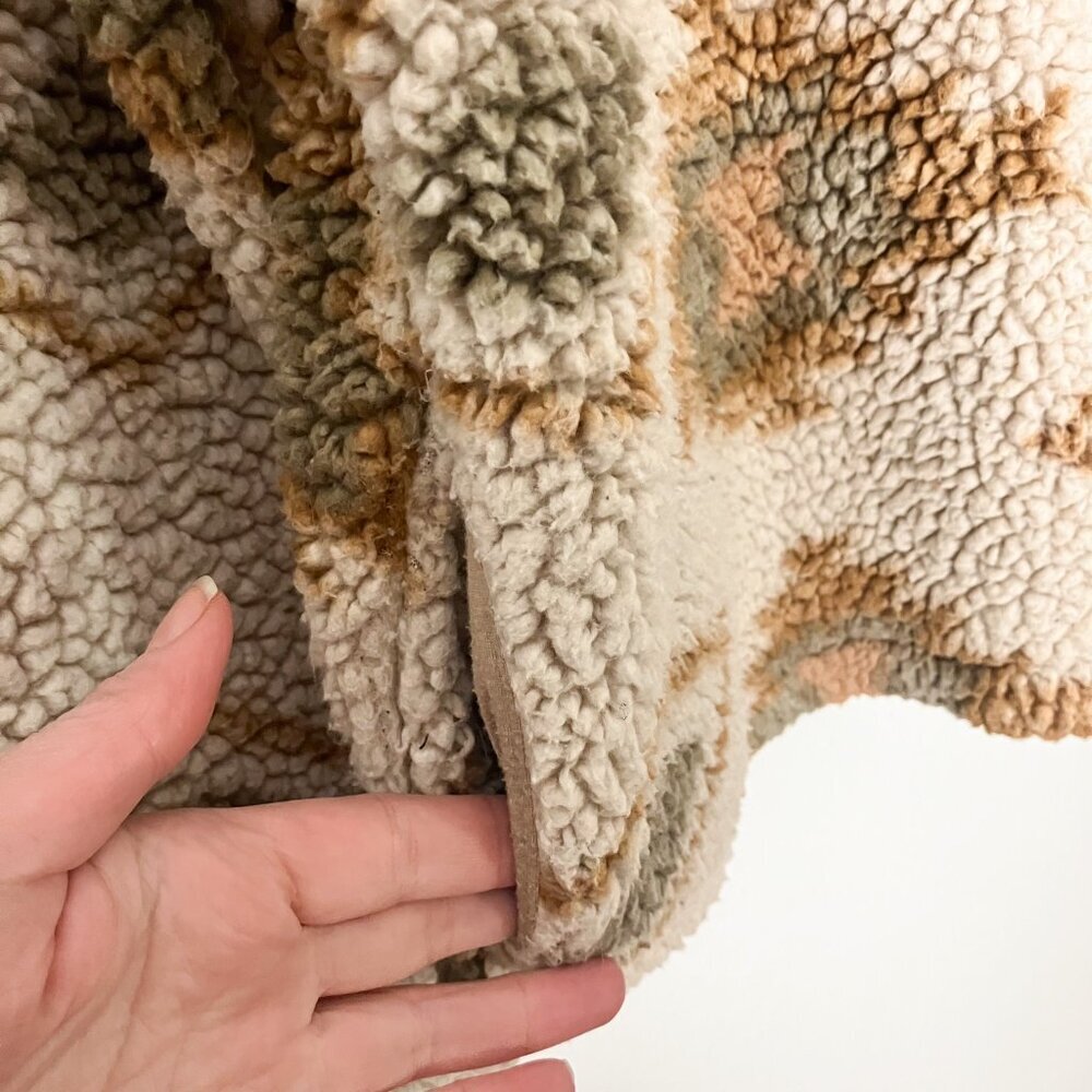 Nordstrom Thread & Supply Cream and Brown Fleece Jacket Size Medium - Picture 4 of 8